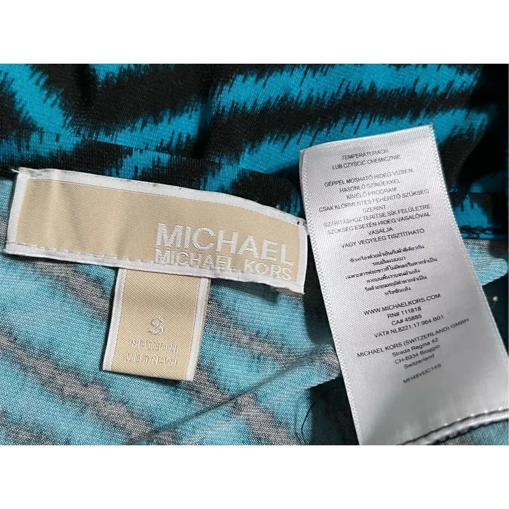 MICHAEL Michael Kors Long Sleeve Animal Print Shift Dress Size Small